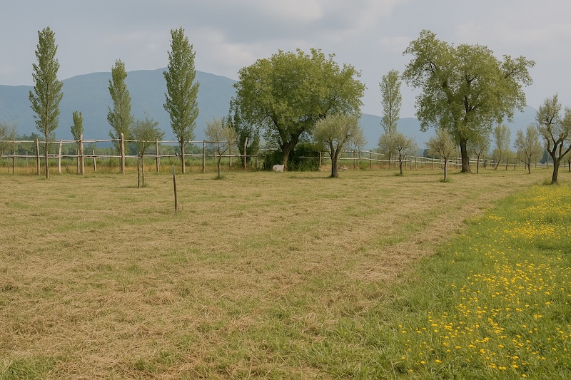 Parco con laghetto, campo da calcetto o area giochi