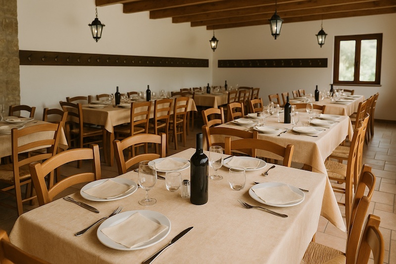 Sala ristorazione dell'Agriturismo La Fattoria